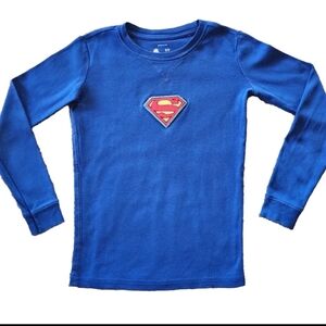 Primary Superman pajama top Size 8/9 Color royal blue with Superman patch